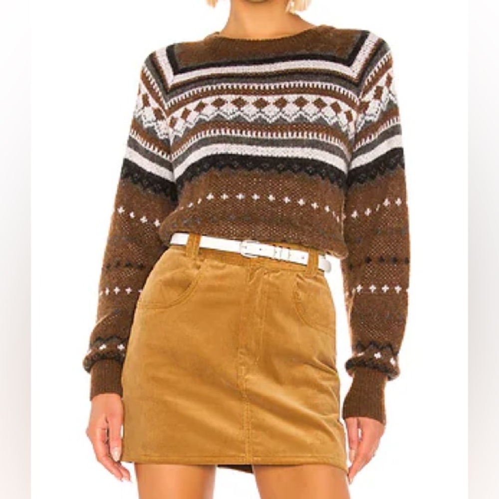 RE/DONE 50s Raglan Crew Sweater in Brown